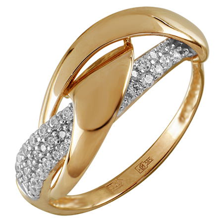 Кольцо, золото, фианит, 4229